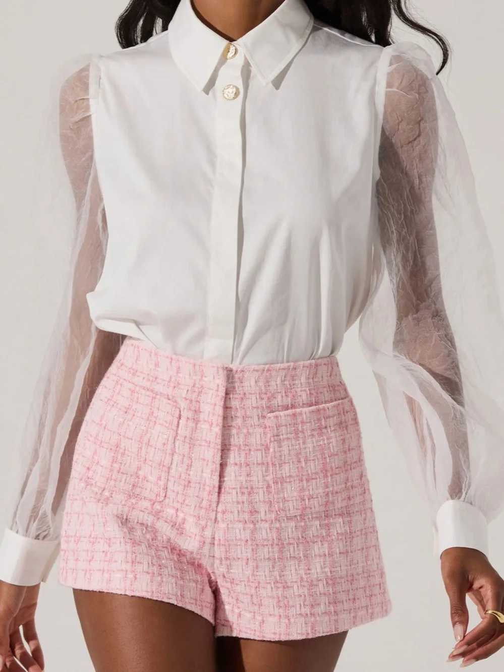 ✨ NEW WITH TAGS | ASTR the Label Organza Puff Sleeve Blouse